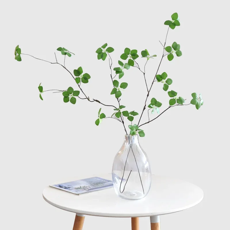 Hoja de loto Guanyin de 81CM, planta verde Artificial en maceta, decoración Simple moderna para interiores, rama de vid, vid marchita