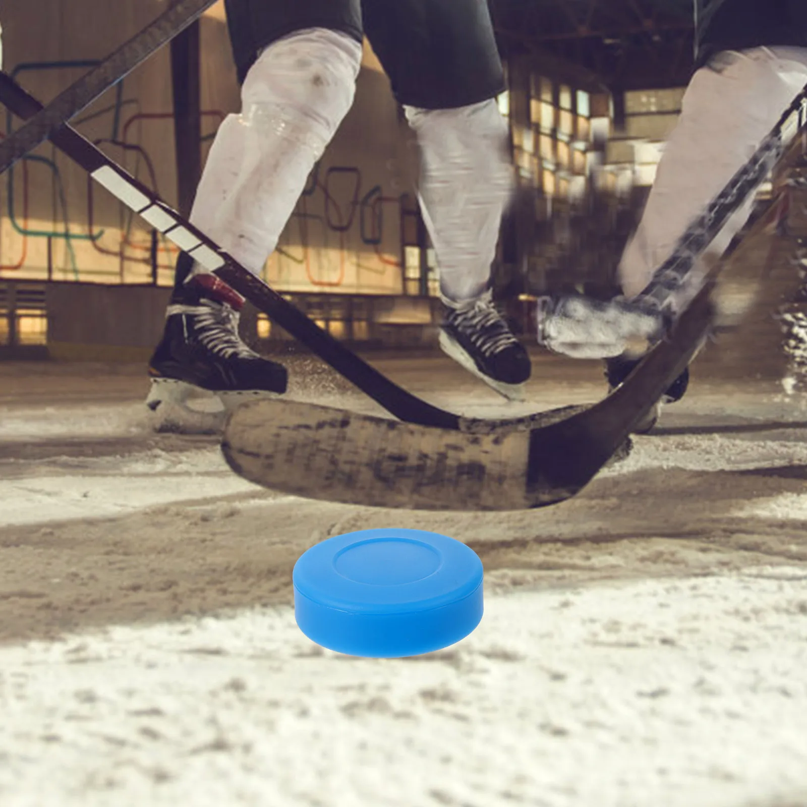 

4pcs PVC Ice Hockey Ball Flat Hardness Adjustable Street Round Green Pucks for Training Competition Sports Accessories