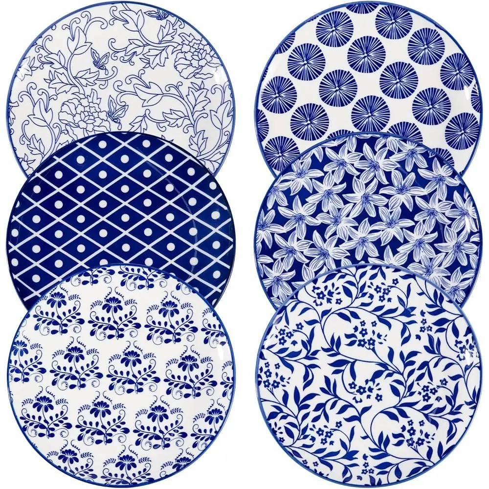 

Ceramic Dinner Plates Set, 8 Inch Porcelain Dessert Plates, Microwave & Dishwasher Safe Cake Plate for Salad, Pasta, Meat Steak,
