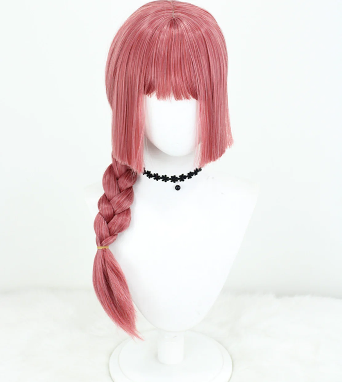Anime Chainsaw Man Makima Cosplay Pruik Voor Vrouwen Lang Rose Rood Hittebestendig Synthetisch Haar