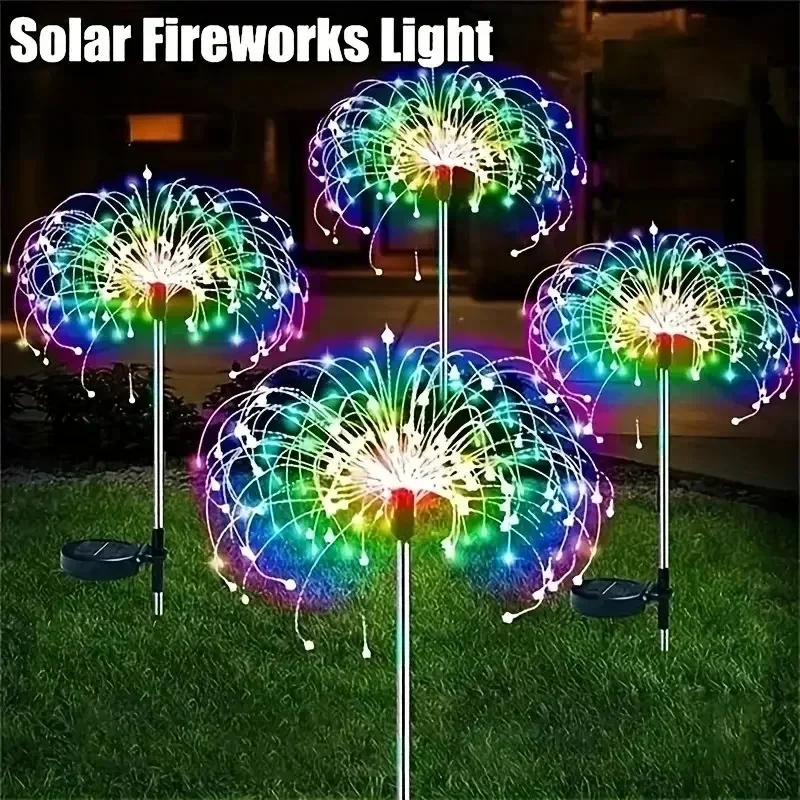Solar Fireworks Light Outdoor Decoration Multi-color Waterproof Light with Multiple Modes Suitable for Garden Paths Home Lawns
