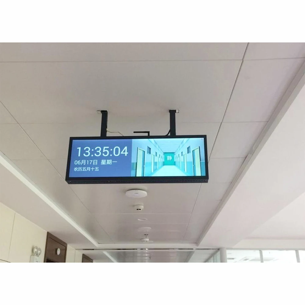 

28 inch LCD Strip Screen Wall-Mounted Advertising Display Vehicle-Mounted Metro Directional Display Electronic Shelf Display