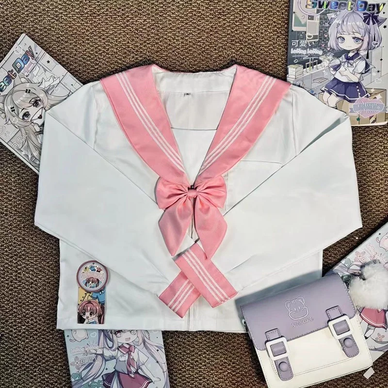 Uniformi giapponesi rosa JK Studenti delle scuole medie universitarie Uniformi da marinaio Uniformi scolastiche JK Anime Cospaly Studenti Abbigliamento