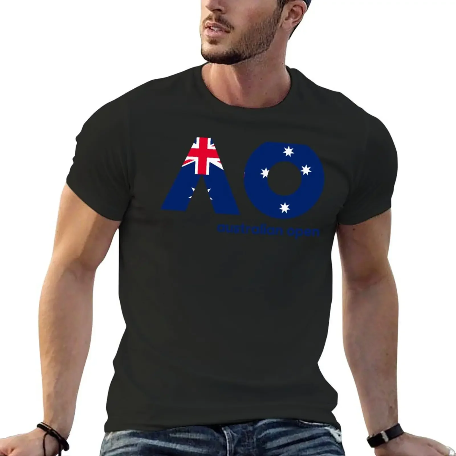 Australian Open flag T-Shirt for a boy blanks street wear mens t shirt