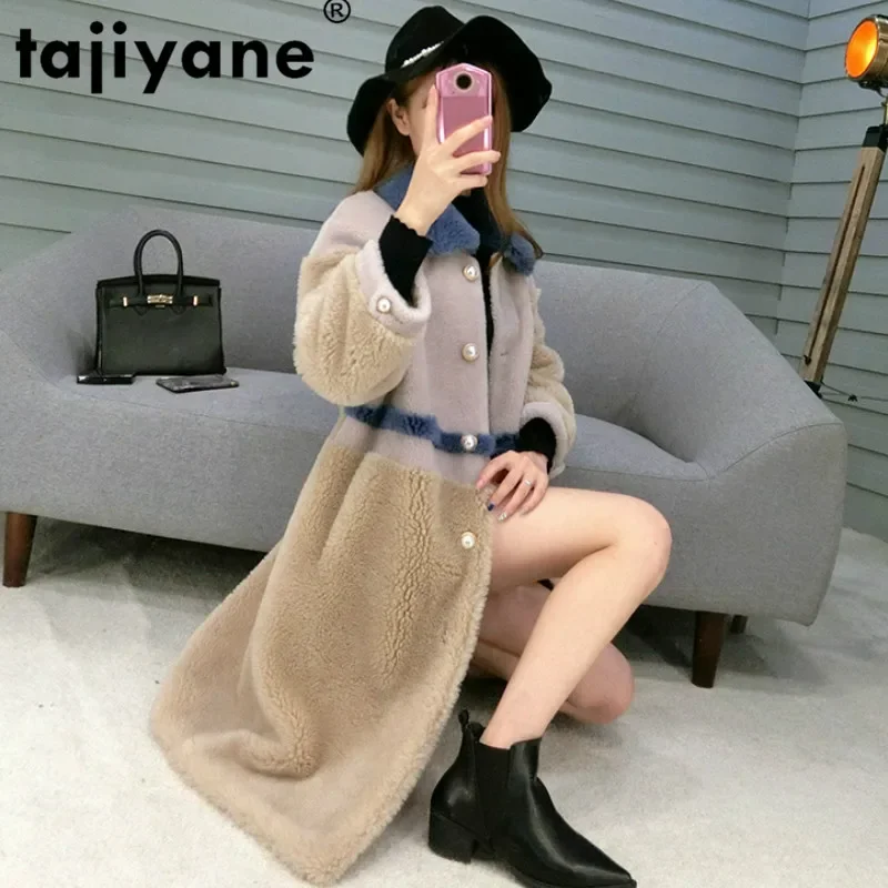 100% Wool Jacket Autumn Winter Coat Women Clothes 2024 Korean Vintage Long Sheep Shearling Suede Lining Abrigo Mujer BGS80645