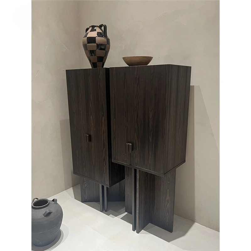 New Chinese solid wood modern and simple tea room storage cabinet