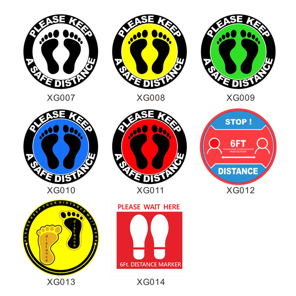 

Epidemic Prevention Stickers 5 Sheets Self adhesive Round PVC Smooth Walls Public Places Keeping Distance Decals School Shopping