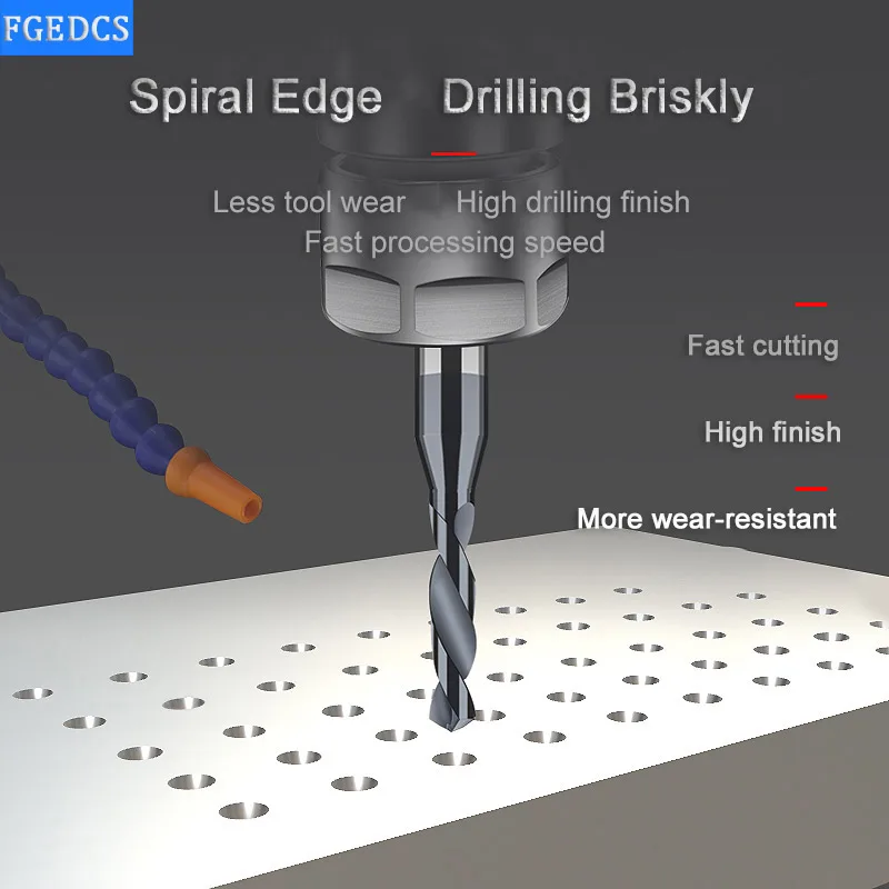 Micro-mini-forets CNC en carbure massif de 0.4 à 1.66mm, outils d\'usinage de trous métalliques pour aluminium et acier, forets hélicoïd4mm