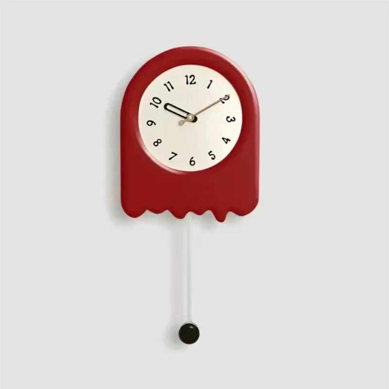 

New Korea Cream Style Wall Clock Living Room Clocks Home Decor Digital Clocks Modern Design Swinging Pendulum Clock