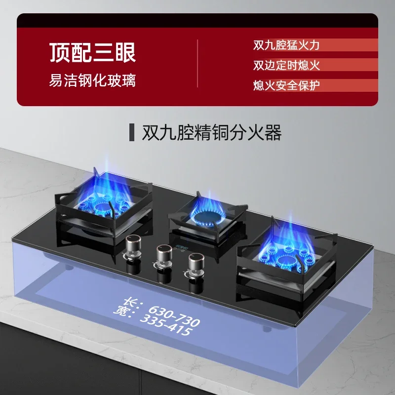 Chigo Gas Stove 2 Burner Built in Natural Gas LPG Cooktop for Home Kitchen CAC