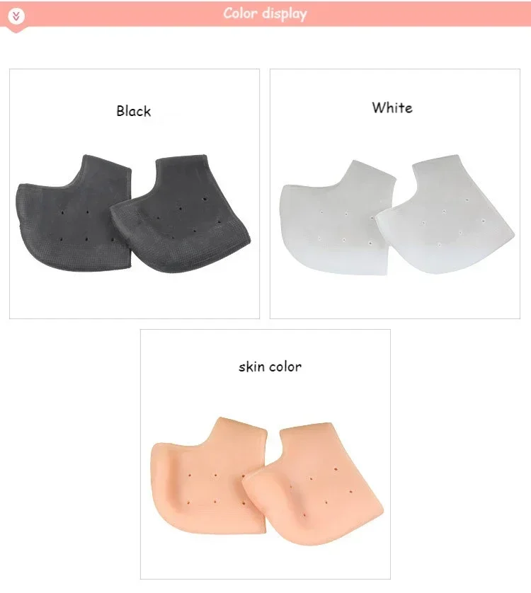 Gel-Silikon, hautverschützender Silikon-Fersenschutz, Fersenmuscheln, Sporen, rissige Fersenärmel, Socken, Fußpflege, Hautreparaturkissen, Neu – Detail 9