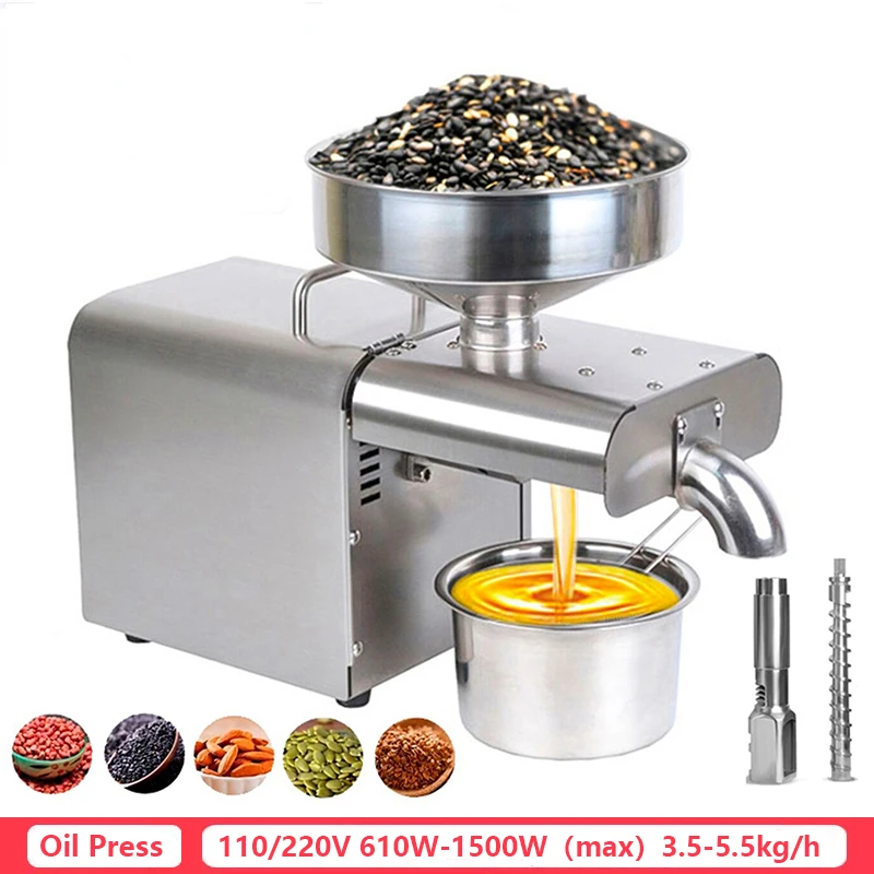 

1500W automatic intelligent oil press household oil press peanut sesame oilseed Sunflower seed cold press oil