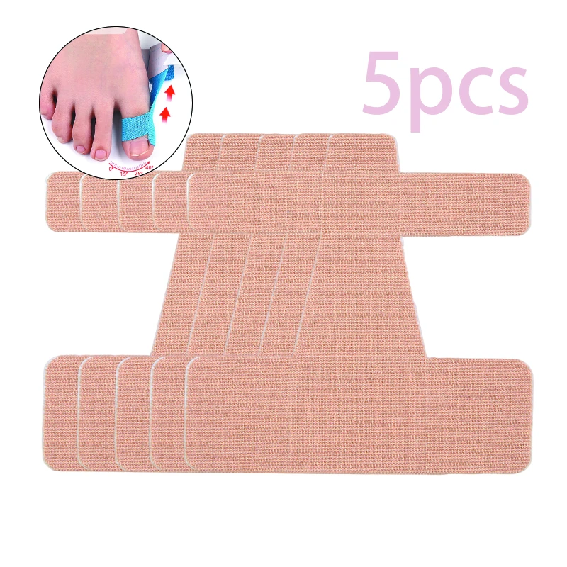 5Sheets Elastic Fabric Toe Separator Patches Bunion Hallux Valgus Corrector Thumb Correction Tenosynovitis Treat