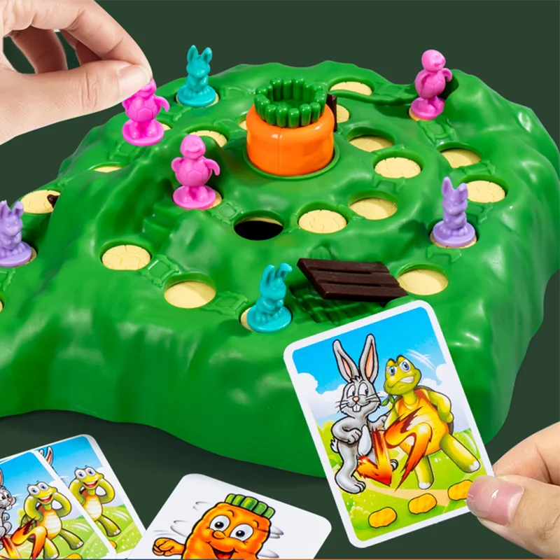 Rabbit Trap Puzzle Defense Radish Toy Children Double Chessboard Game Competition Parent Child Interactive Strategy Game