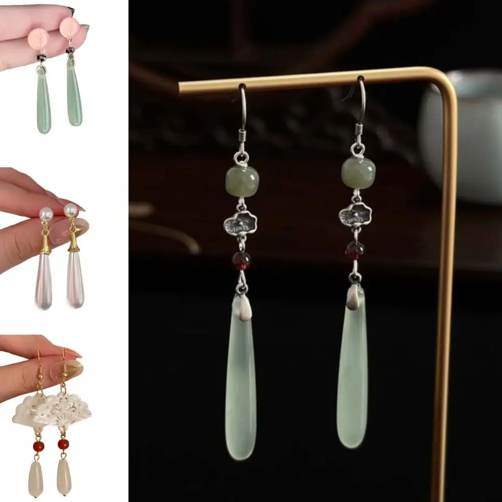 Vintage Water Drop Earrings Elegant Chinese Style Butterfly Flower Earrings Plating Electroplating Hanfu Earrings Women