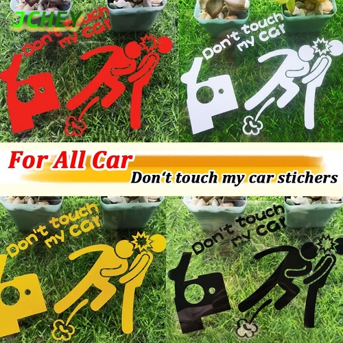 Pegatina de coche Don't Touch My Car, pegatinas creativas y divertidas personalizadas para decoración de coche, accesorios para ventana de coche, calcomanía para carrocería de coche