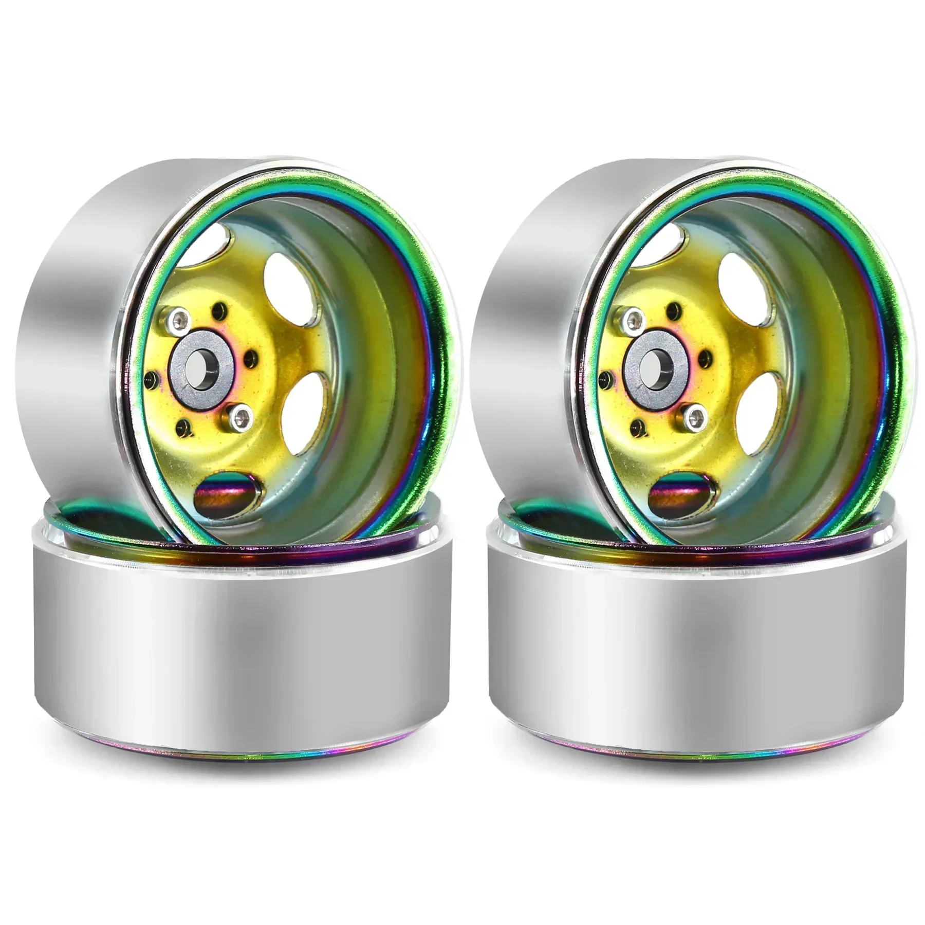 

Комплект из 4 металлических дисков Beadlock 1.9 с отрицательным вылетом для радиоуправляемых краулеров 1/10 - совместимы с Axial SCX10, TRX4, D90 и другими моделями