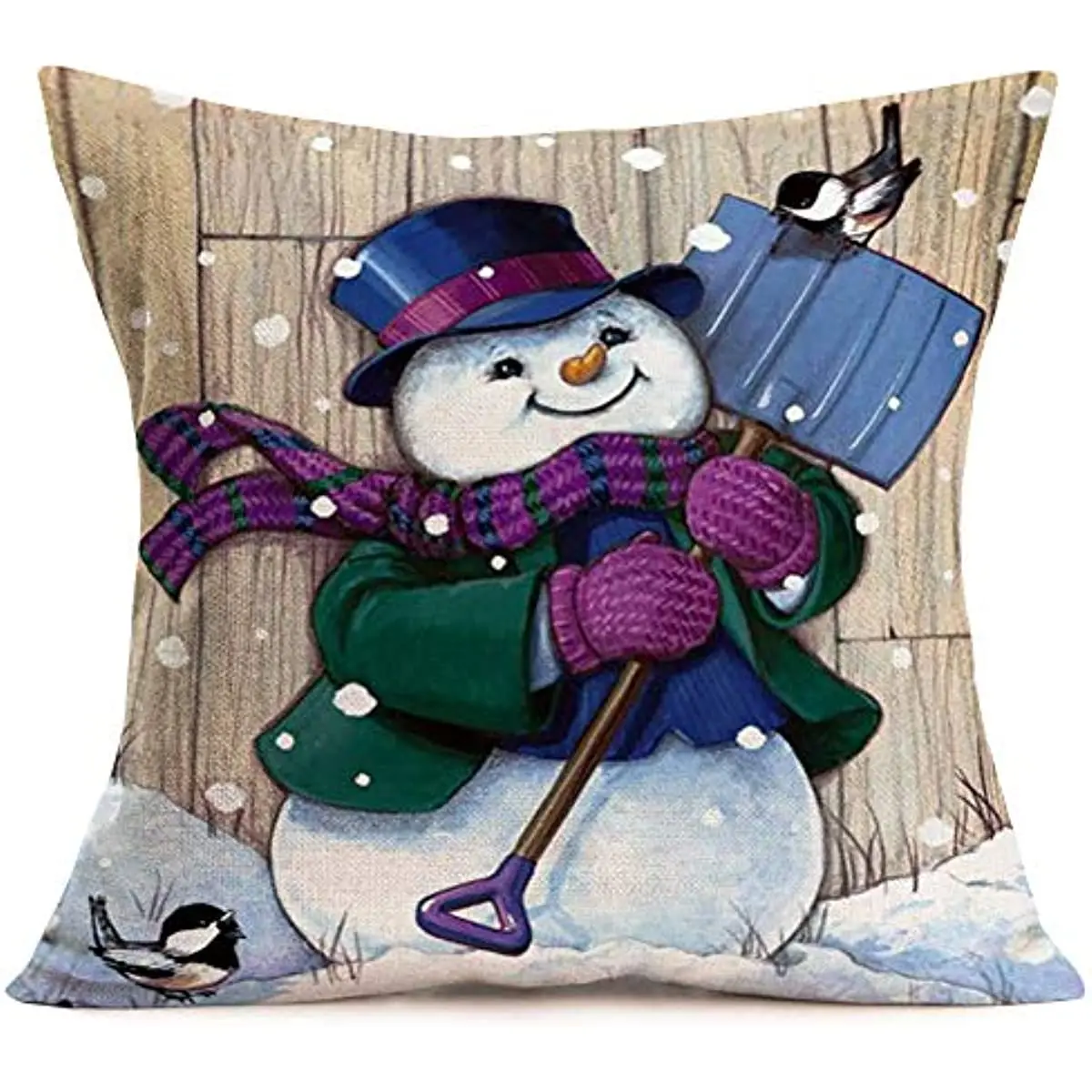 

Christmas Snowman Theme Pillowcase Smile Snowman Happy Day Pillow Case Car Office Sofa Home Decor 45X45 50X50 Soft Pillow Cover