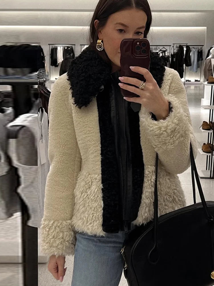 

Острая теплая куртка в стиле ретро, осенняя контрастная стильная пригородная дизайнерская повседневная женская куртка, модная осенне-зимняя женская верхняя одежда