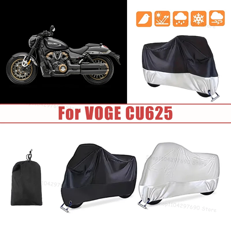 210D Oxford Motorcycle Cover Waterproof All Season UV Protection For VOGE CU625 Anti-Tear Windproof Motorbike Cover