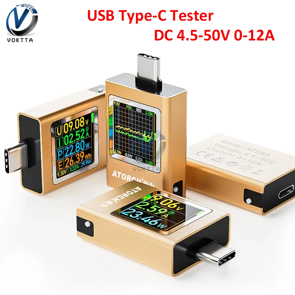 Tester USB multifunzionale di tipo C voltmetro DC amperometro Tester di capacità della batteria Display digitale Tester di corrente di tensione DC