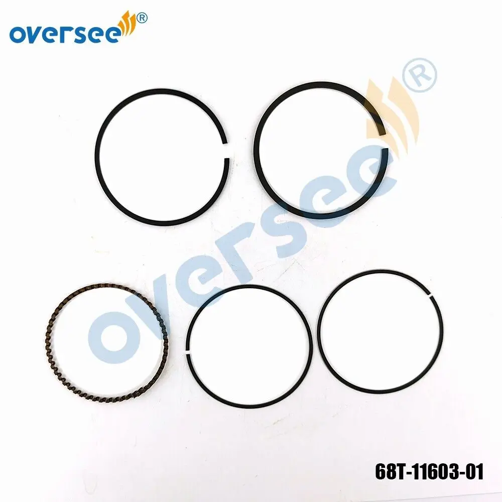 Oversee 68T-11603-01-00 PISTON RING SET (STD) For Yamaha 6-8-9.9HP Outboard T9.9 F8 F9.9