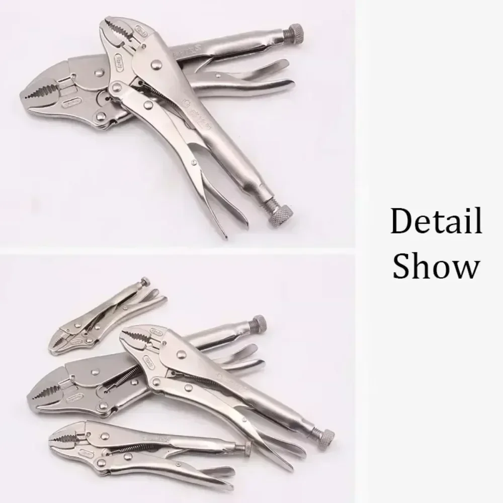 FUTE Locking Pliers Lock Pliers Curved Jaw Pliers Labor-saving Straight Long Nose Plier Multi-function Welding Tool Carbon Steel