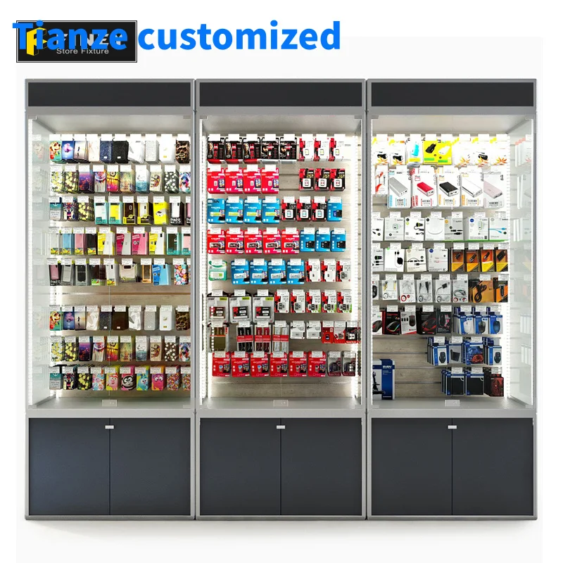 (Customized) Retail Modern Cellphone Accessories Display Cabinet Rack