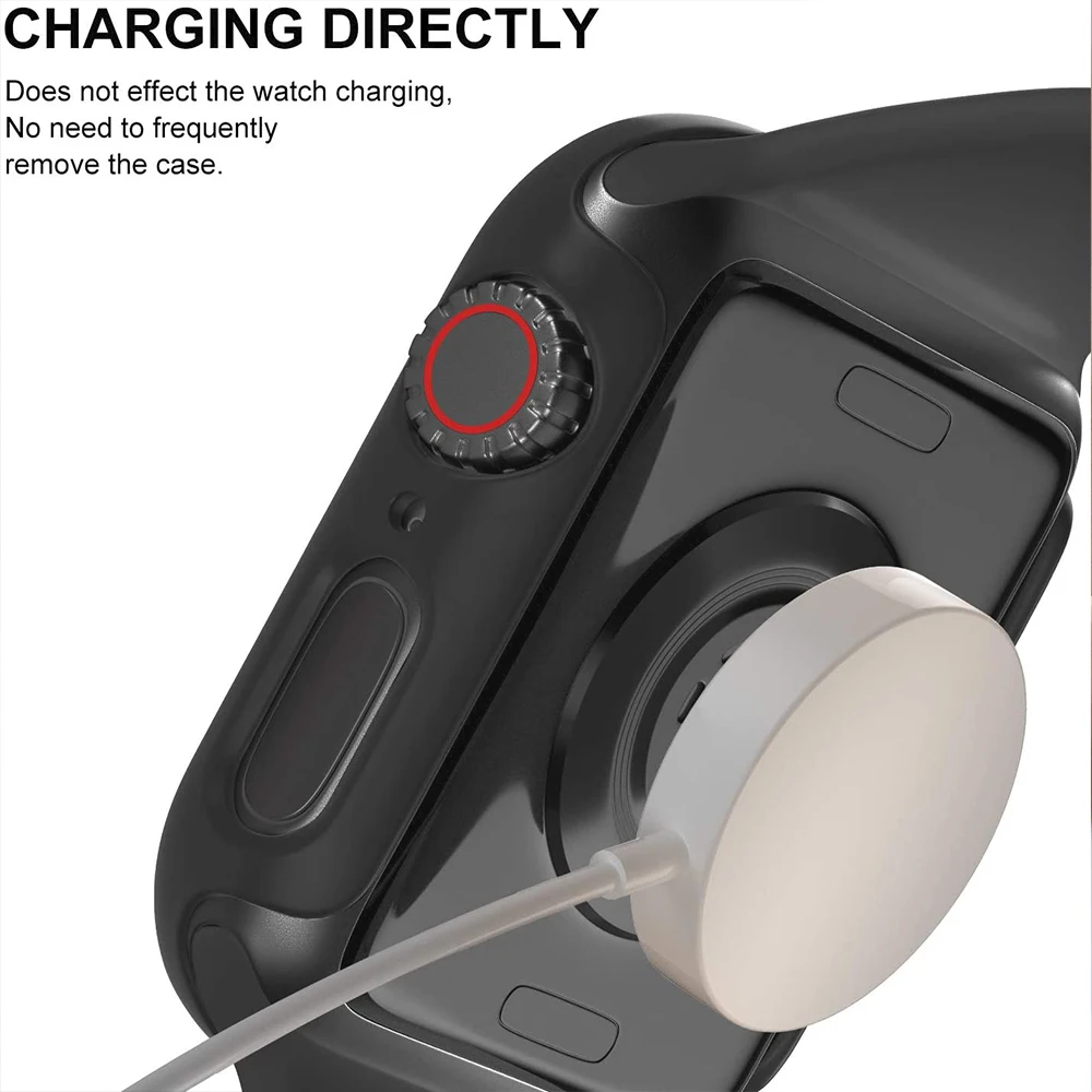 Защитный чехол из закаленного стекла для Apple Watch, чехол для iWatch 9 8 7 6 5 4 3 SE, 45 мм 41 мм 44 мм 40 мм 42 мм 38 мм