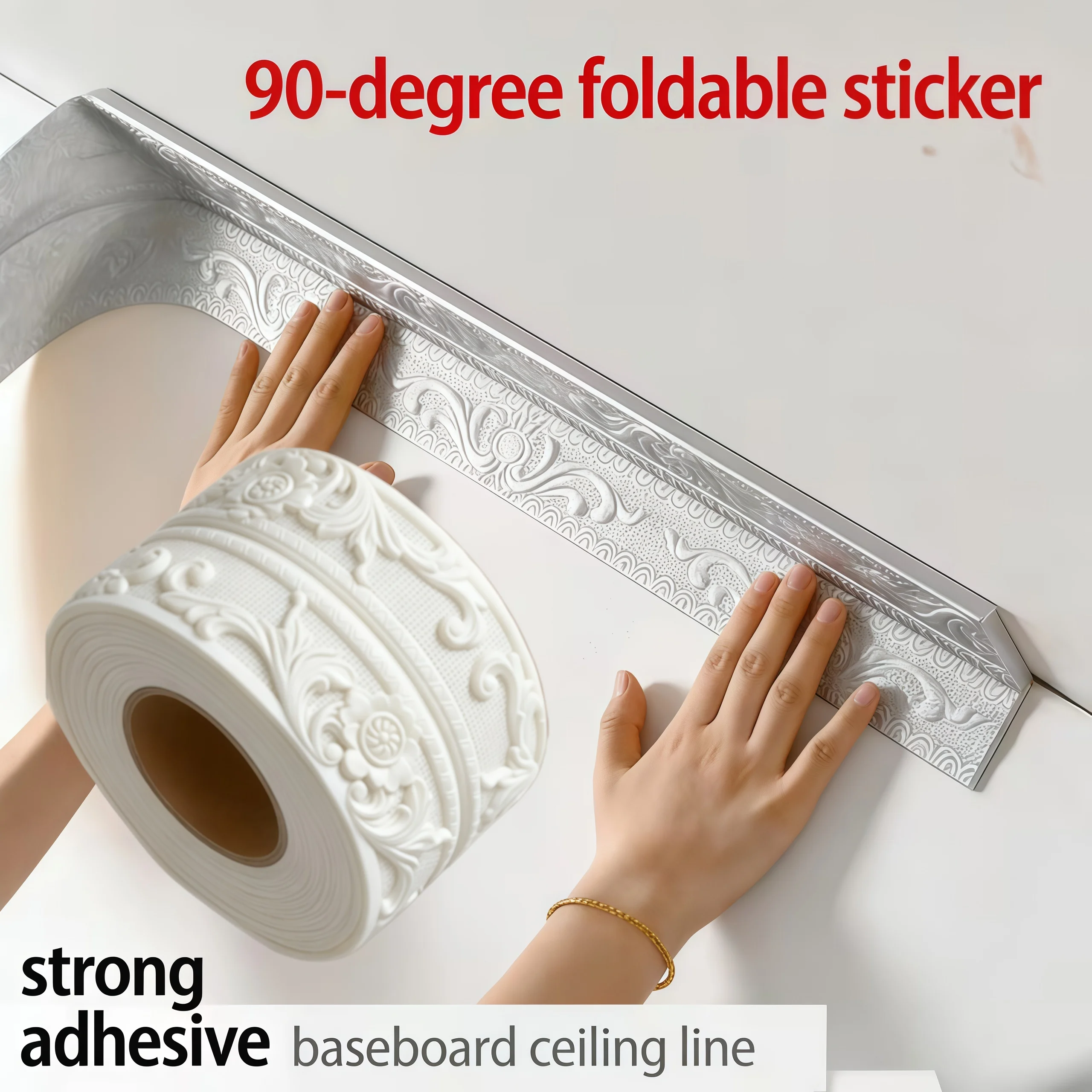 1pc Flexible Foam Molding Trim Crown Molding Wallpaper Border Border 3D Wall Edging Lines Trim For Wall Edge Ceilings Home Decor