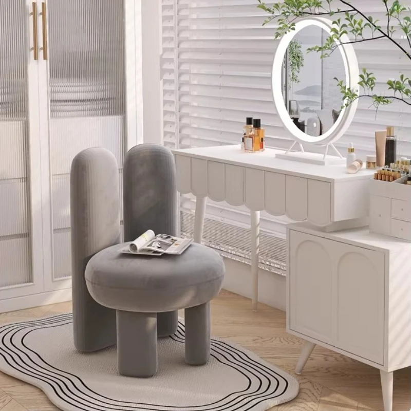 Household Bedroom Girl Makeup Stool Living Room Dining Chair Ergonomics Backrest Chair Dressing Table Makeup Chair