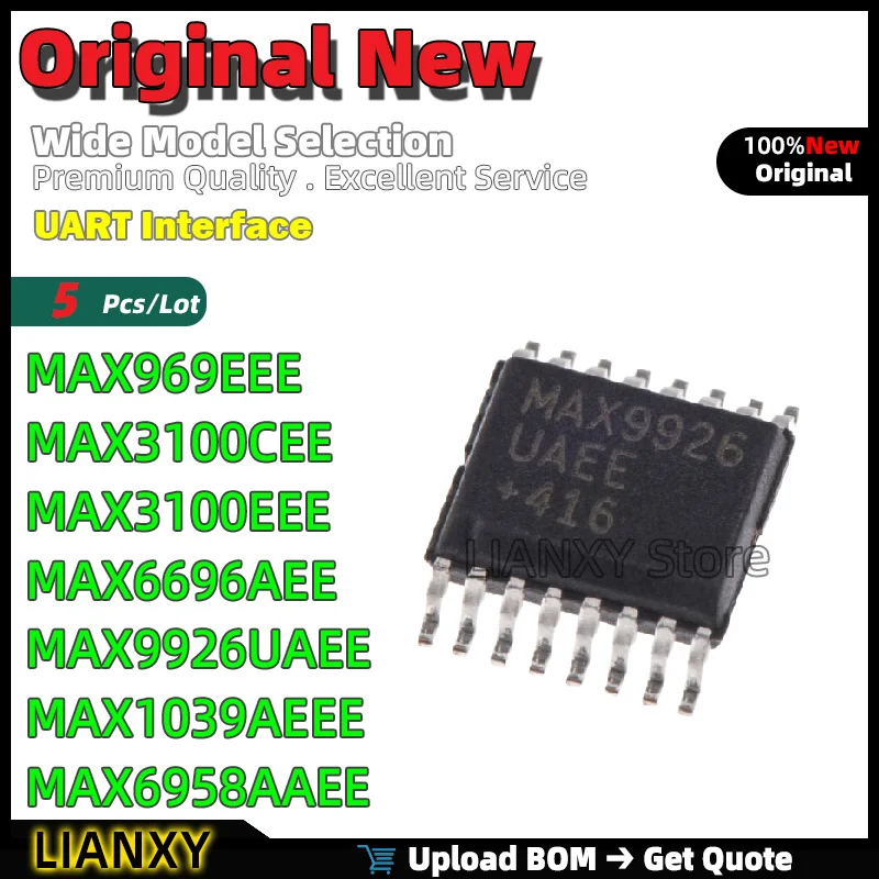 

5 шт. QSOP-16 MAX969EEE MAX3100CEE MAX3100EEE MAX6696AEE MAX9926UAEE MAX1039AEE MAX6958AAEE интерфейс UART новый оригинальный