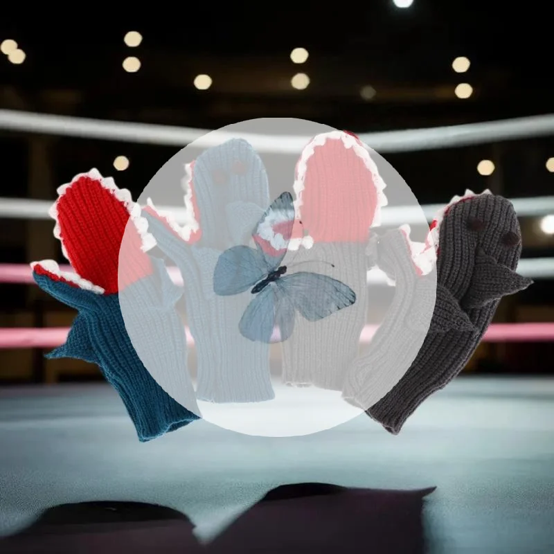 قفازات ساحرة مسلية على شكل سمكة قرش مخيطة، قفازات شتوية دافئة كرتونية، مثالية لعيد الميلاد، الوقاية من البرد