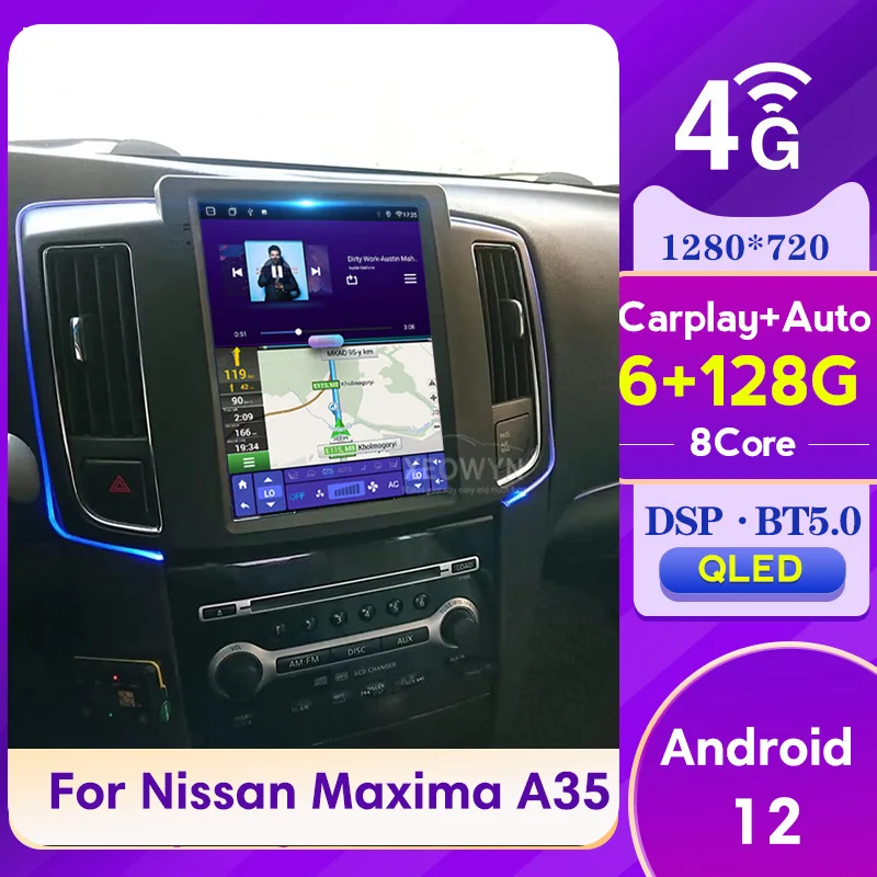 

Автомагнитола Navitech на Android 12 с сенсорным экраном, мультимедийный проигрыватель для nissan maxima A35 2009-2014