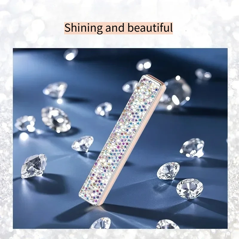 ولاعة نسائية جديدة راقية عصرية صغيرة ماسية شخصية مقاومة للرياح شحن ولاعة سجائر حجر الراين هدية صغيرة #4