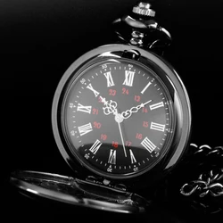 Classic Fashion 37CM Fob Chain Smooth Steel Polish Quartz Pocket Watch Mens Pendant Gifts