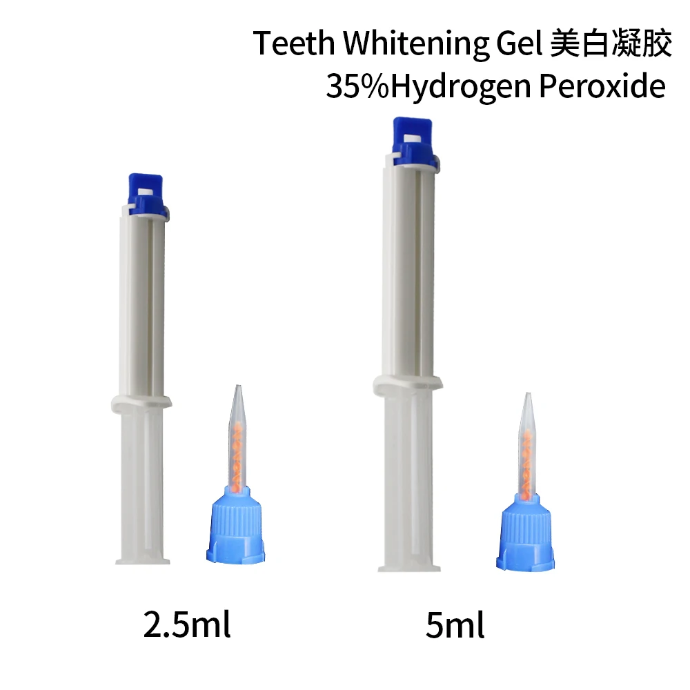 2.5ml/5ml Dental Bleaching Gel Tooth Whitener Dual Barrel Syringe Teeth Whitening Gel 35%hydrogen Peroxide