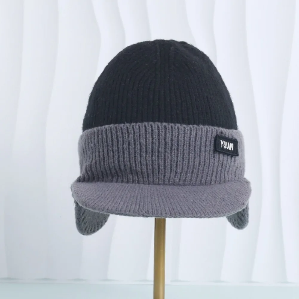 Versatile Ear Protection Knit Baseball Cap Thickened Dual Tone Thermal Knit Beanie Keep Warm Couples Hats Outdoor Activities