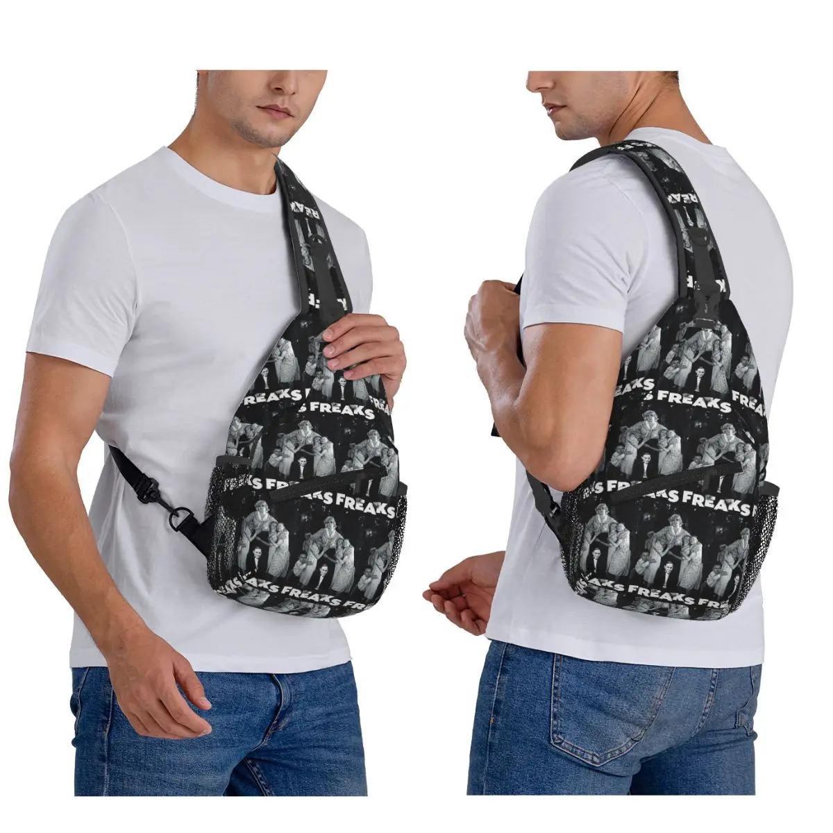 

Freaks 1932 Gobble We Accept Her One Of Us Chest Bag Men Sling Crossbody Backpack Chest Bag Traveling Daypack Shoulder Bag