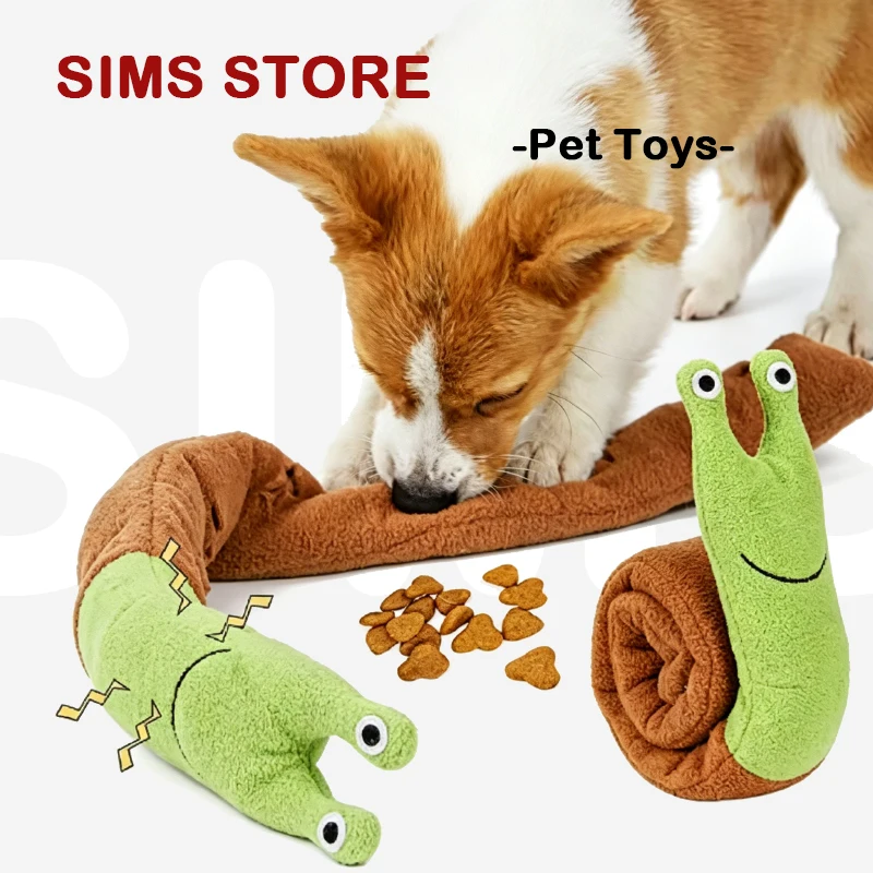 Juguete para Perros con Sonido, Forma de Caracol, Tapete Suave de Felpa, Juguete de Forrajeo para Mascotas, Comedero Lento, Juguete de Trabajo Olfativo, Alivio del Estrés, Rompecabezas para Perros y Gatos