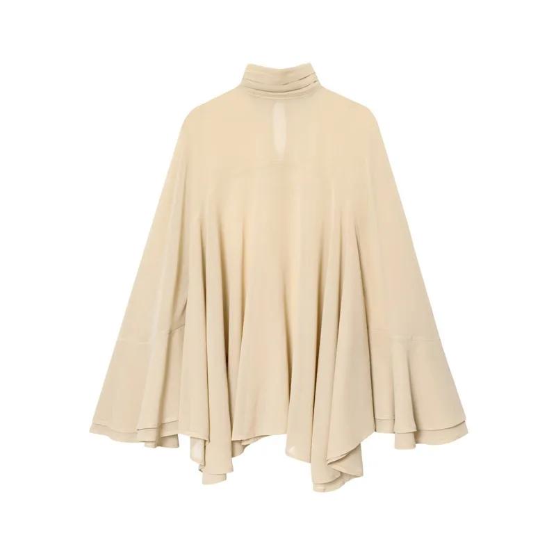 

Fairy-style Women's Shirt Autumn Fashion Loose Versatile Layered Decorative Stand-up Collar Top Elegant Multifunctional Blouse