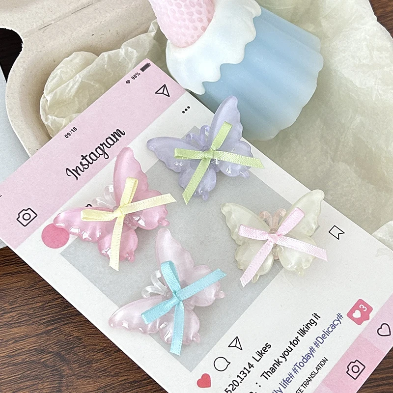 

Jelly Color Butterfly Hairpin For Women Girls Stylish Lovely Hair Clip Sweet Fashion Side Clip Party Hair Accessories Gifts