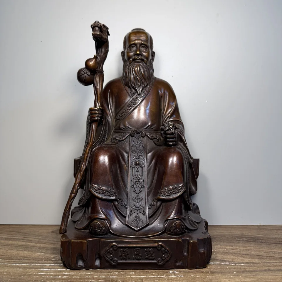 Old Bronze Gilded Cinnabar Sun Simiao Town house disease control The sage doctor Wenfang screen Amass wealth Ornaments