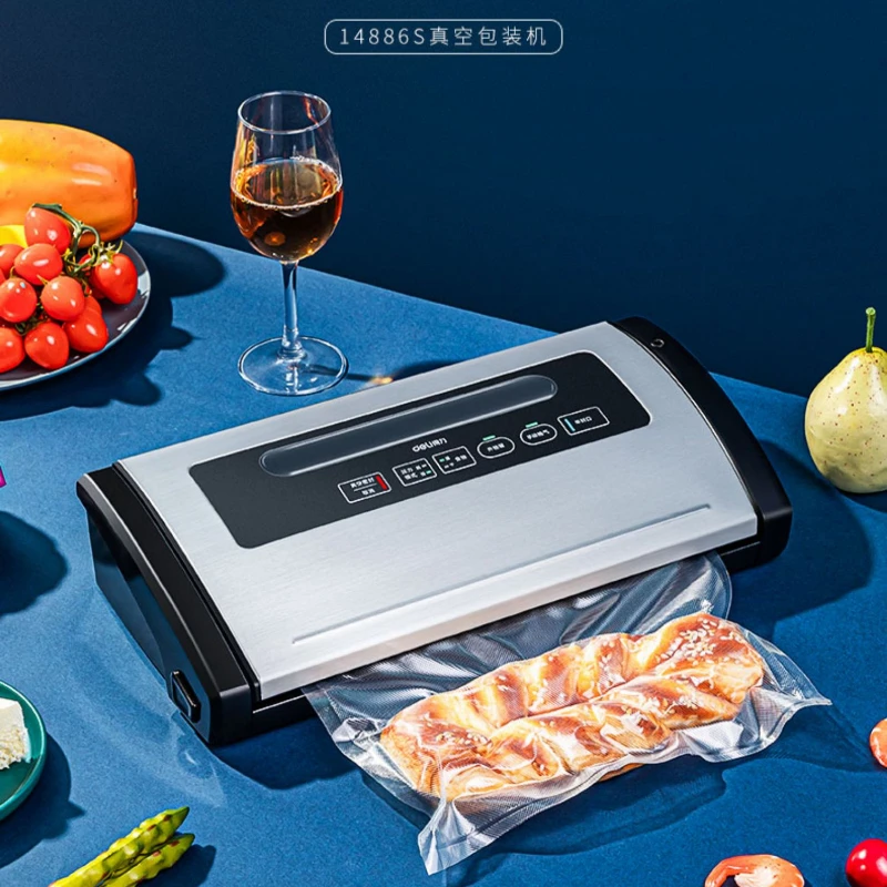 Deli 14886S Vacuum Sealing Machine Small Household Food Packaging Plastic Sealing Vacuum Freshness Preservation Machine