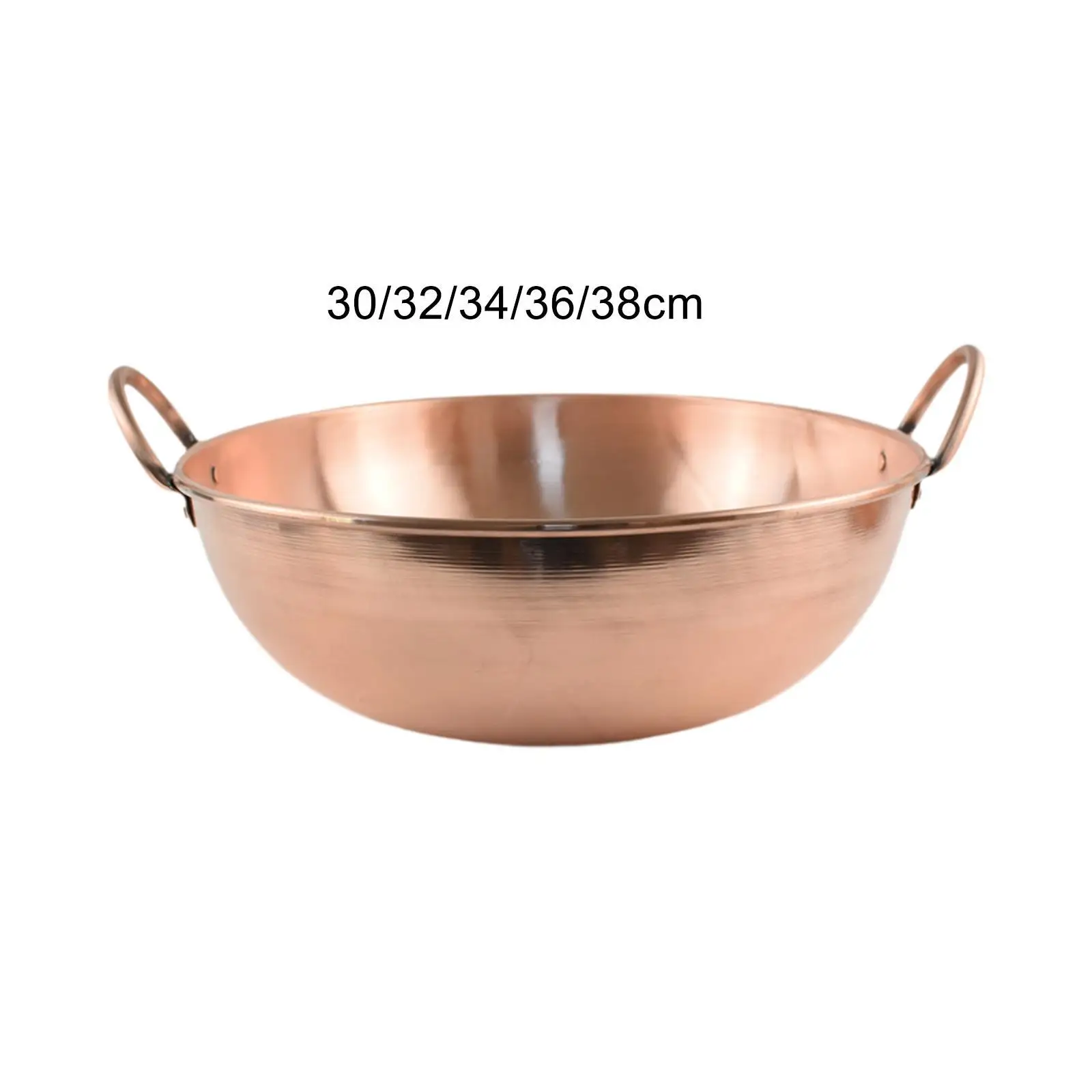 

Copper Cookware Copper Pot Elegant Fry Pan with Double Handles Copper Jam Pot Hot Pot for Hiking Home Camping Picnics Parties