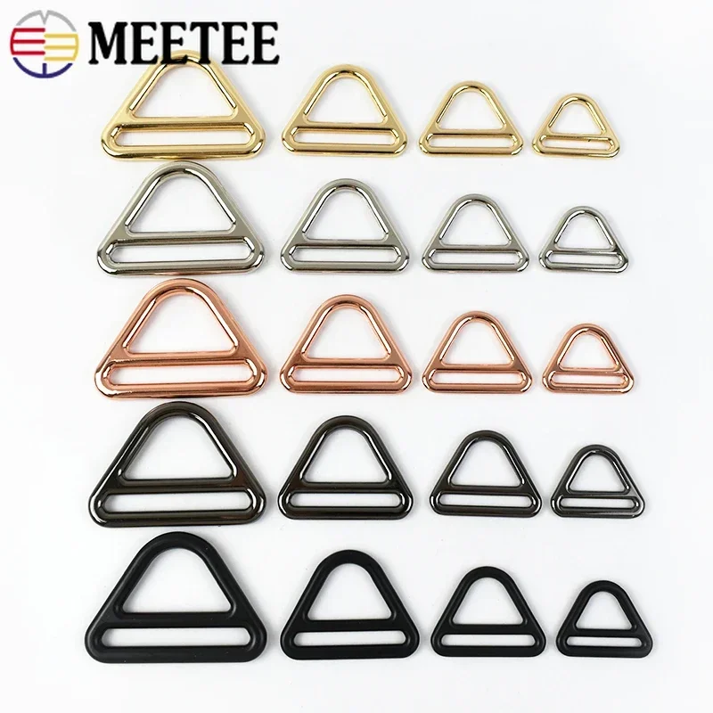 2/5Pcs 25-50mm Metal Triangle Ring Buckles Bag Adjust Clasp for Shoulder Strap Webbing Belt Connect Hook Hardware Accessories