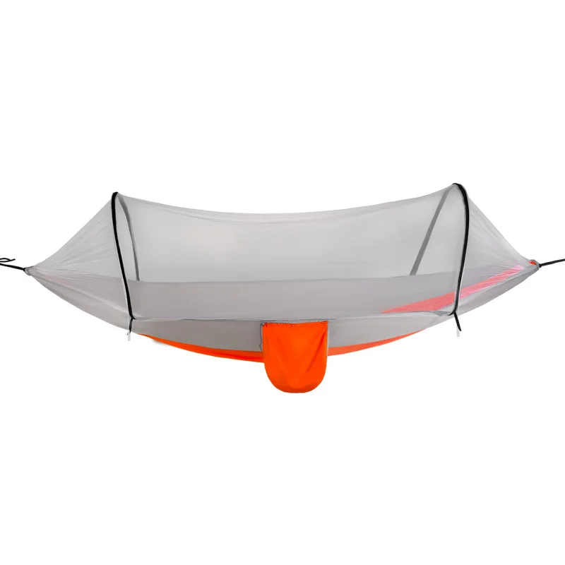 Yjq outdoor camping anti-rollover nylon hammock with mosquito net single double free installation hammock