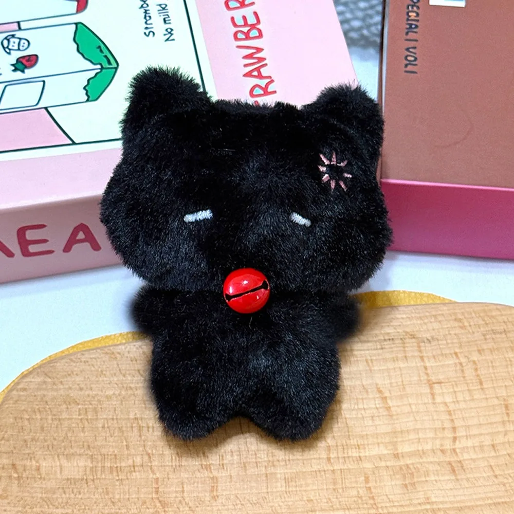 New Badminton Black Cat Keychain Angel Bell Bag Pendant Bow Car Key Ring Gifts