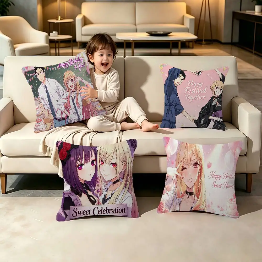 Anime My Dress-Up DarDarling Cushion Cover Inches Farmhouse Decor Home Throw Pillow Covers For Couch Decorations