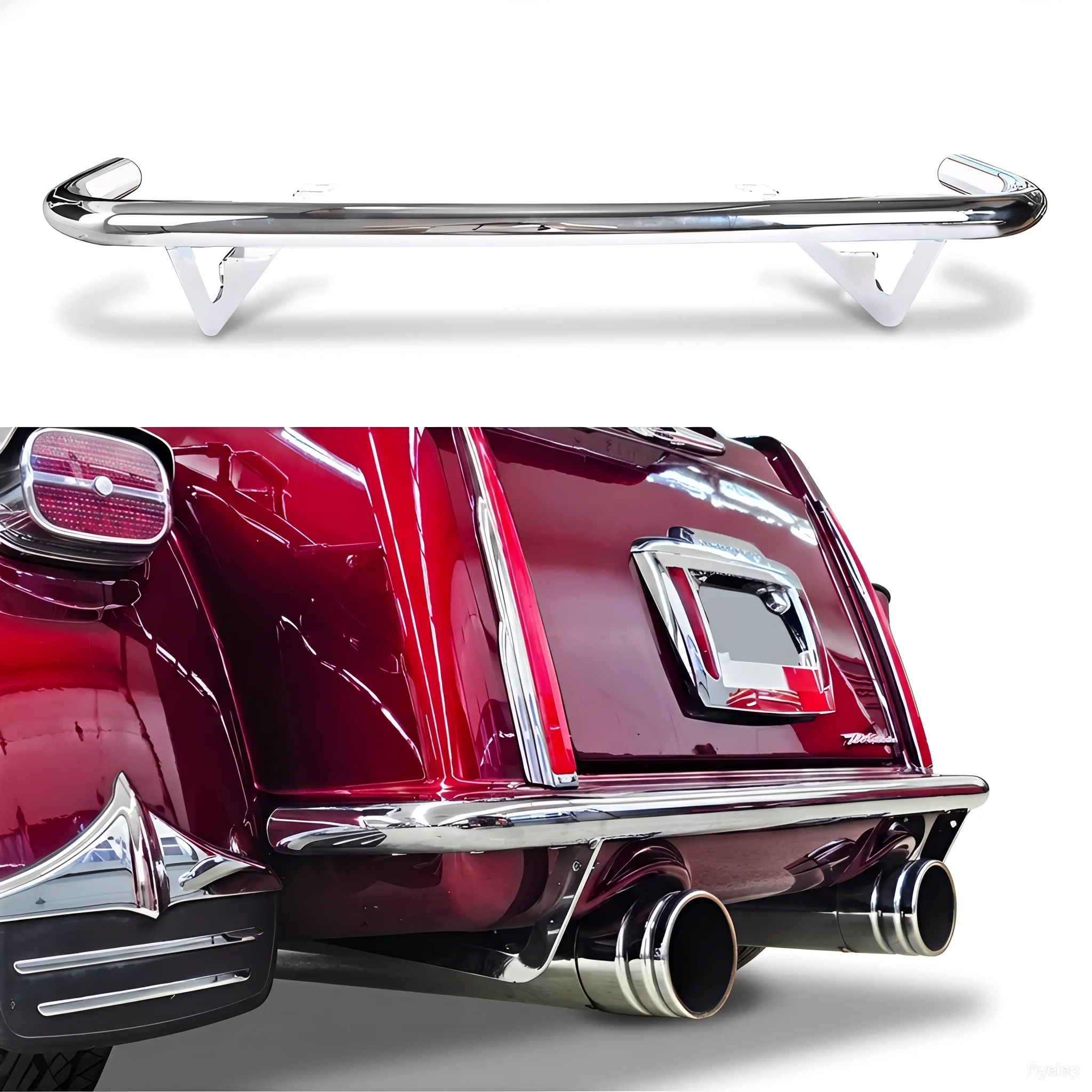 

Motorcycle Chrome Rear Trunk Guard Crash Bar For Harley Davidson Tri-Glide 2009-2025